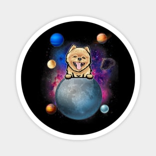 Pomeranian On The Moon Galaxy Magnet